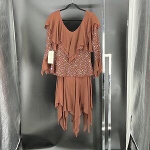 Chic Asymmetrical Brown Dress